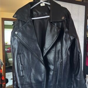 Kids Black Faux Leather Moto Jacket